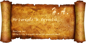 Hrivnyák Arnold névjegykártya